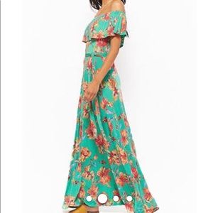 Forever21 floral off the shoulder maxi